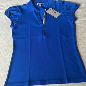Authentic Burberry Brit Polo Shirt Royal Blue Size M NWT